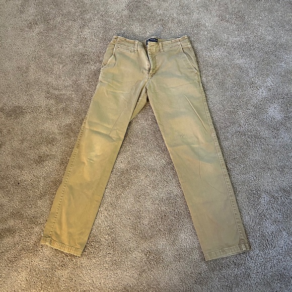 American Eagle Mens 31Wx32L Slim Straight Tan Khaki Pants - Picture 2 of 9